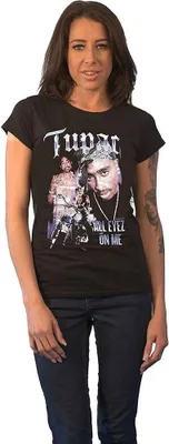 Produktbild von Tupac Shakur - "All Eyez On Me" T-Shirt für Damen RO4925 (46 DE) (Schwarz)