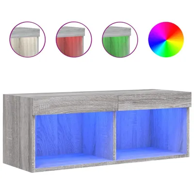 Produktbild von vidaXL TV-Schrank mit LED-Leuchten Grau Sonoma 80x30x30 cm