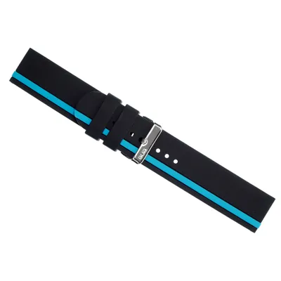Produktbild von eneWatch Herren Uhrenarmband 24mm PolyurethanBand schwarz-blau UEA11613