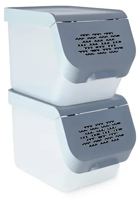 Image de Boîte de rangement pour la cuisine, 10 litres, 2 récipients pour légumes et fruits