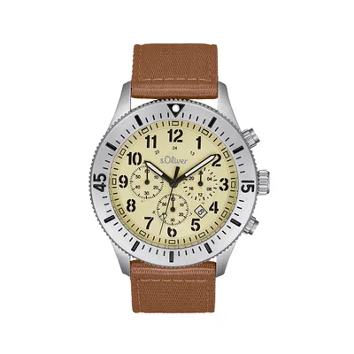 Produktbild von s.Oliver Herren Uhr Armbanduhr Chronograph Textil 2033500