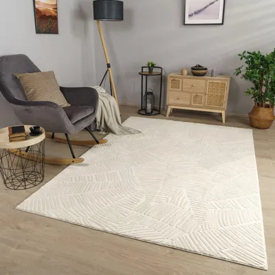 Produktbild von TT Home Wohnzimmer Teppich Esszimmer Kurzflor Moderne Geometrische Optik Mit Streifen Skandi Boho Style Flauschig Unifarben Größe 200x280 cm