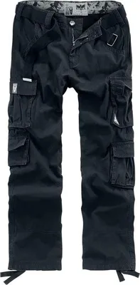 Produktbild von Black Premium by EMP Herren schwarze Cargohose "Army Vintage Trousers" mit zwei seitlichen Einschubtaschen 4XL