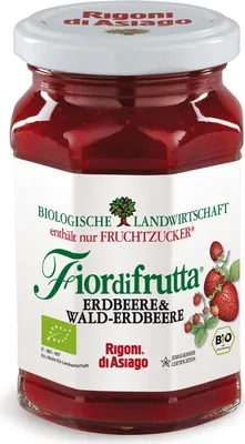 Produktbild von Rigoni di Asiago Fruchtaufstrich Erdbeeren-Walderdbeere 250g (bio)