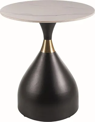 Produktbild von Couchtisch Virgo Wohnzimmertisch 50x50x57cm weiß Marmor schwarz matt