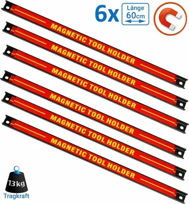 Produktbild von 6x Magnetleiste 60cm Magnet Werkzeughalter Werkzeugleiste Halterung SN3522-6