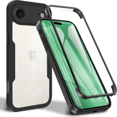 Image de Coque pour iPhone Air, protection complète à 360° avec protecteur d'écran intégré Noir