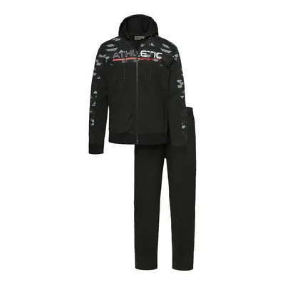 Produktbild von Herbold Herren Freizeitanzug Jersey Jogginganzug Hausanzug Schwarz Kapuze Gr. M