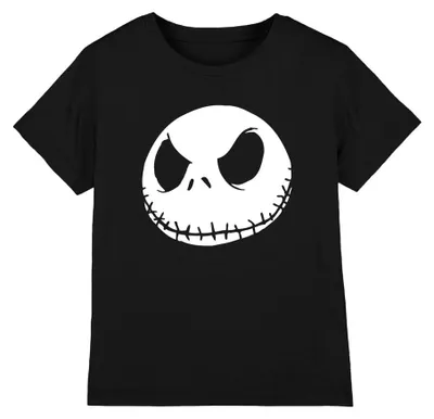 Produktbild von Disney The Nightmare Before Christmas Jack Face Schwarz Kinder T-Shirt, Schwarz, 9–11 J