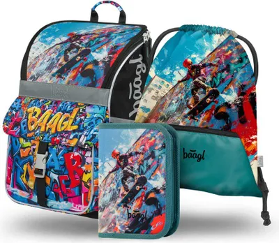 Obrázek produktu pro BAAGL SET 3 Zippy Skatepark: aktovka, penál, sáček