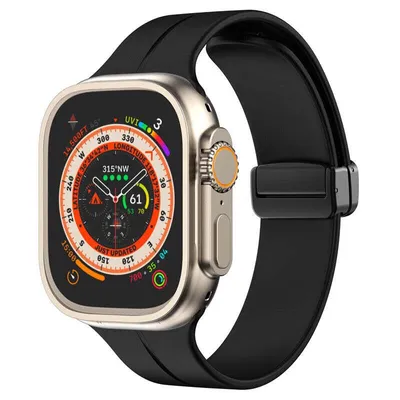 Produktbild von Bizon Strap Watch Silicone Apple Watch 44/45/46/49 mm schwarz