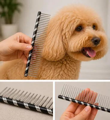 Productafbeelding van Tools 2 Groom - Hondenkam - Honden Kam - Fantasy - Zwart - 16 cm - Grof en fijn