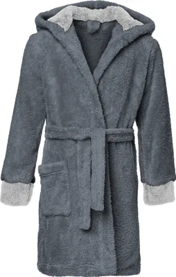 Produktbild von Timone Kinder Bademantel mit Kaputze KIDS (Graphite/Grau (615/719), 110-116)