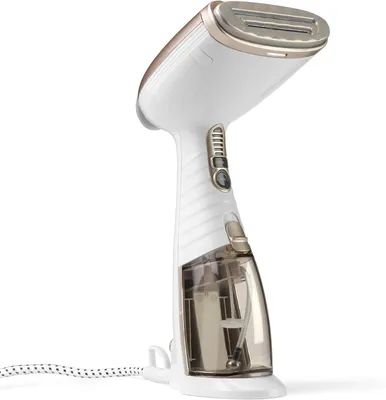 Obrázek produktu pro Parní žehlička 1560 W s 5 nastaveními, výstupem páry 25 g/min, keramickou deskou, nádržkou o objemu 230 ml, dobou nahřívání 40 s, včetně 3 nástavců a dlouhého kabelu pro žehlení oděvů