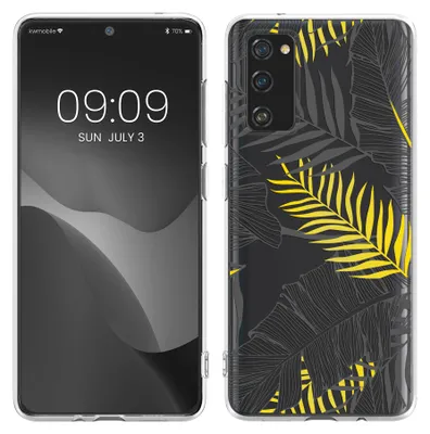 Produktbild von kwmobile Case kompatibel mit Samsung Galaxy S20 FE - Hülle Silikon transparent Dschungel Gelb Grau Transparent