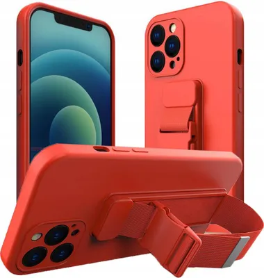 Immagine prodotto di Custodia in gel a corda con cordino per borsa a catena Iphone 12 rosso