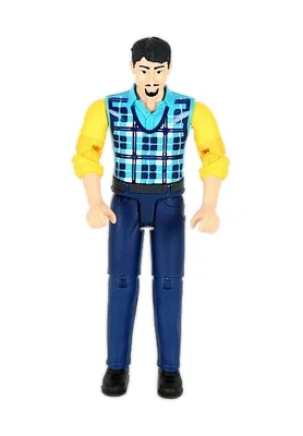 Immagine prodotto di Bruder 46185 BWORLD Uomo - Gilet a scacchi, pantaloni blu