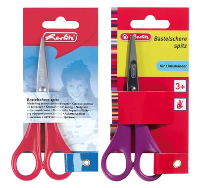 Produktbild von Herlitz Bastelschere spitz Länge: 133 mm für Linkshänder zufällige Farbe 1 Stück