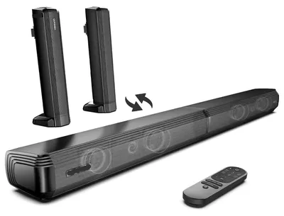 Zdjęcie produktu dla Soundbar – 2 w 1 – Soundbar do telewizora – Głośniki – Kable głośnikowe – Głośnik – Soundbar z dźwiękiem przestrzennym 3D