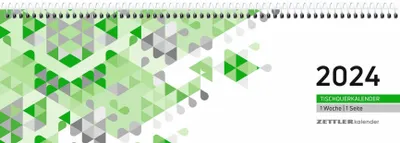 Produktbild von Tischquerkalender grün 1W/1S 2024 29,6x9,9