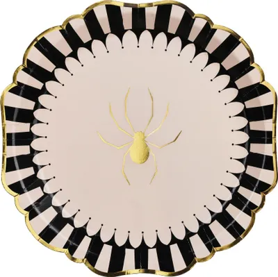 Obrázek produktu pro PartyDeco TPP101, Dortový talíř, Papír, Černá, Zlato, Bílá, Kulatý, 23 cm, 6 kusů