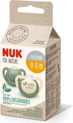 Produktbild von NUK for Nature Schnuller 10175296 | nachhaltigem Silikon | 0-6 Monate | 2 Stück