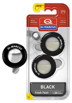 Produktbild von Dr. Marcus Fresh Point Auto-Lufterfrischer Schwarz – Kompakter Lufterfrischer – Lang anhaltende Wirkung – Neutralisiert Gerüche – Unauffälliges Design [DRM07127]