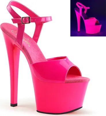 Produktbild von SKY-309UV Damen Sandale von Pleaser, Neon Hotpink EU 40, US 10