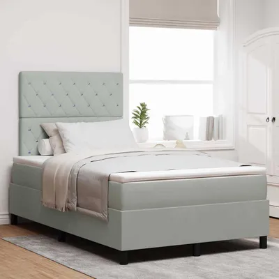 Immagine prodotto di Maison Exclusive - Letto boxspring con materasso grigio chiaro 120 x 190 cm velluto
