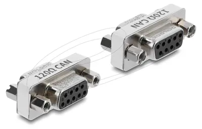 Produktbild von DELOCK Adapter D-Sub 9 Pin Bu > Bu 120 Ohm Abschlusswiderst.