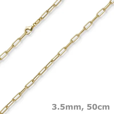 Produktbild von 3,5mm Paper Clip Anker weit Kette Collier Halskette aus 585 Gold Gelbgold 50cm
