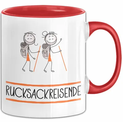 Produktbild von Geschenk für Rucksackreisende Tasse Lustige Geschenkidee Geburtstag Ich Bin Rucksackreisende Ich Darf Das (Rot)