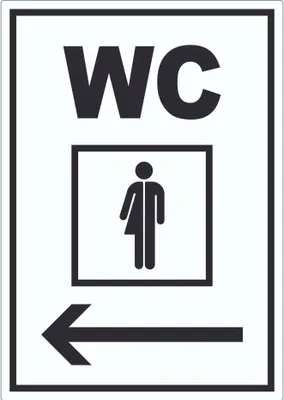 Produktbild von WC Transgender mit Pfeil nach links Aufkleber A1 (594x841mm)
