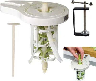 Imagen del producto de Pelador de verduras con 6 cuchillas de precisión, 3 en 1, ideal para espárragos, verduras y como utensilio de cocina