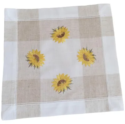 Produktbild von Tischdeckchen FIBONA Sonnenblumen Landhaus Polyester 35 x 35 cm