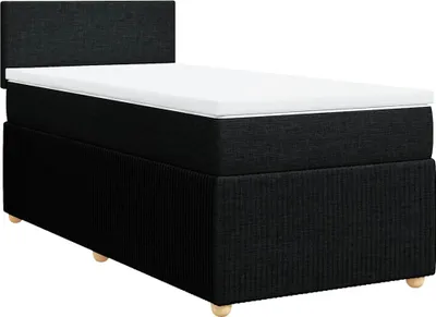 Produktbild von vidaXL Boxspringbett mit Matratze Schwarz 90x200 cm Stoff