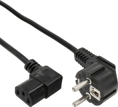 Immagine prodotto di InLine® B-16752A Confezione da 25 cavi di rete InLine®, contatto di terra angolato a spina C13 IEC ad angolo retto, 3 m, nero