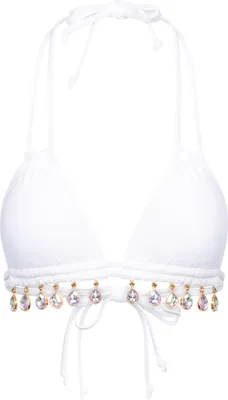 Produktbild von Moda Minx Bikinioberteil Selene Droplet Double Strap Triangle Top mit edlen Schmuckelementen White S