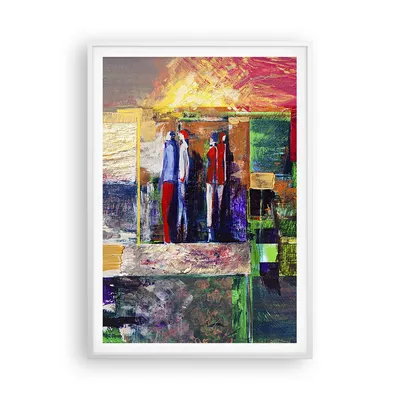 Produktbild von Gerahmtes Poster - Weißer Rahmen - Abstraktion modern - 70x100 cm - Wand Bild - Wanddeko - Wandbilder - Kunstposter - Wandposter - Bilderrahmen - Bilder - Kunstdruck - Wandbild - P2WPA70x100-3670