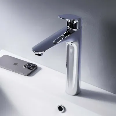 Produktbild von AM.PM Waschtischarmatur Hoch Wasserhahn Bad Waschbecken Armatur Einhebelmischer Chrom Badarmatur Mischbatterie für Badezimmer Aufsatzwaschbecken
