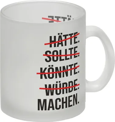 Produktbild von Motivation Glas Tasse mit lustigem Motiv