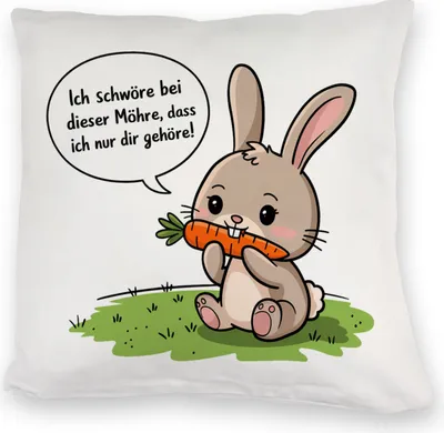 Produktbild von Ich gehöre dir Kuschelkissen mit niedlichem Hasen