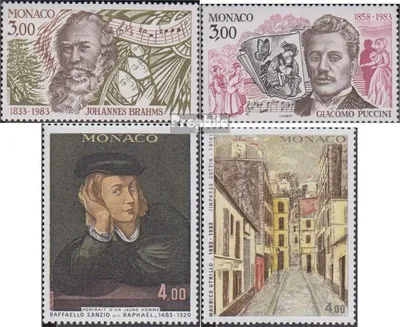 Produktbild von Briefmarken Monaco 1983 Mi 1593-1596 (kompl.Ausg.) gestempelt Bedeutende Künstler