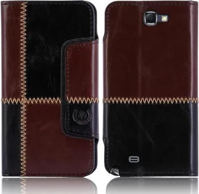 Produktbild von Samsung Galaxy Note 2 (n7100) numia Bookstyle Nahtmuster Schwarz-Braun