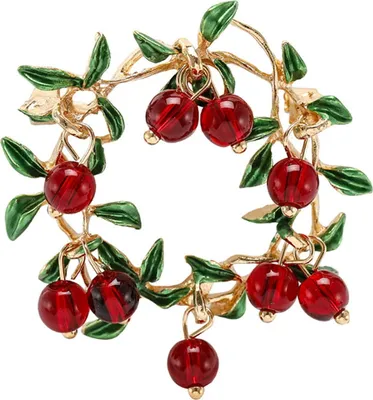 Produktbild von Brosche Cranberry-Kranz, Blatt, Obst-Dekor, Antioxidationsmittel, Rostschutz, exquisite, verschleißfeste Mantelkragen-Dekoration, formelle Anlässe, Kleidung, Schmuck