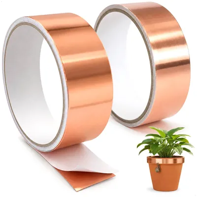 Zdjęcie produktu dla com-four® 2x Taśma miedziana samoprzylepna, 3 m x 3 cm, do zwalczania ślimaków