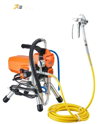 Immagine prodotto di Spruzzatore airless VEVOR con tubo flessibile ad alta pressione, pistola per pittura murale da 2200 W, 3000 PSI, 2 l/min, motore brushless incluso, per la pittura di interni ed esterni, accessori per recinzioni