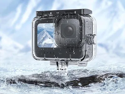 Produktbild von Telesin Wasserdichtes Gehäuse für GoPro HERO 12/11/10/9, wasserdicht bis 45 m, Schutz vor Stürzen und Beschlagen