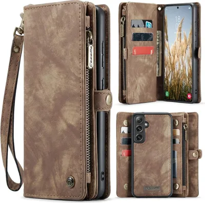 Produktbild von Samsung Galaxy S24 FE Hülle - CaseMe 008 2-in-1 Klapphülle & Back Cover mit Brieftasche - Braun