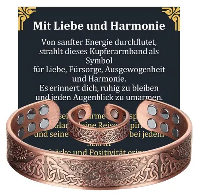 Produktbild von Solidchoice – Magnetisches Kupferarmband für Herren mit 18 Magneten